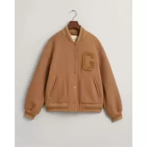 Gant Wool Twill Gant Varsity Jacket Warm - Beige