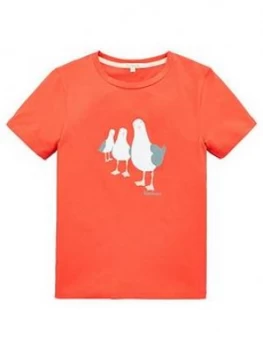 Barbour Girls Short Sleeve Seagull T-Shirt - Coral