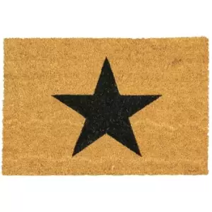 Nicola Spring Coir Door Mat - 60 x 40cm - Black Star