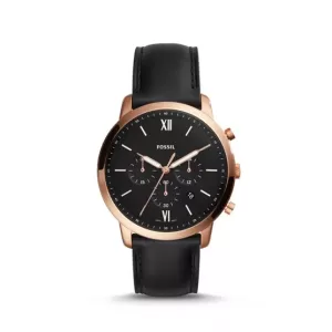 Fossil Mens Neutra Chronograph Leather Watch - Black