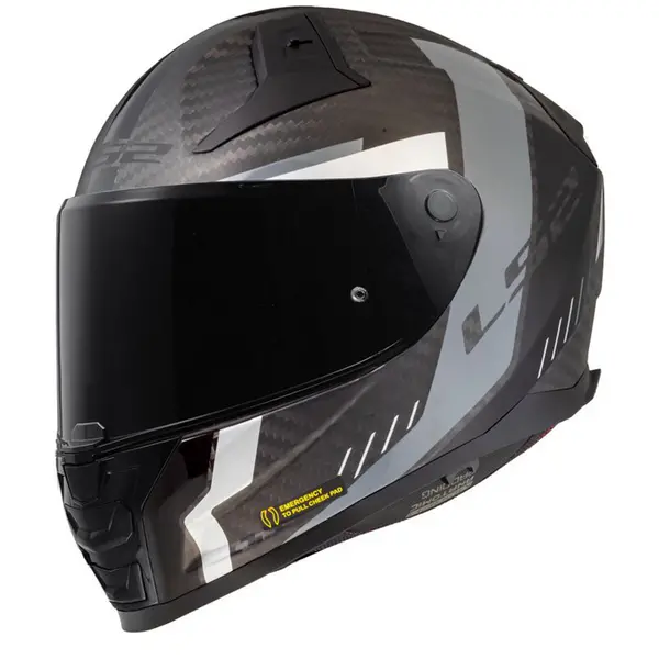 LS2 FF811 Vector II Carbon Grid Matt Black Grey Full Face Helmet Size XL