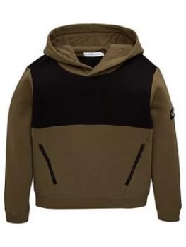 Calvin Klein Jeans Boys Colourblock Hoodie - Olive