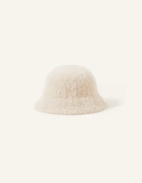 Accessorize Fluffy Bucket Hat Natural