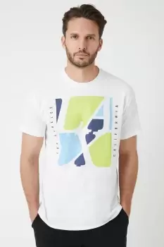 White Slim Fit Lax Print T-Shirt