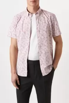 Pink Slim Fit Printed Shirt