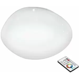 Loops - Wall Flush Ceiling Light White Shade White Plastic Crystal Effect LED 24W