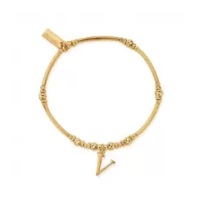 Gold Iconic Initial Bracelet - Letter V