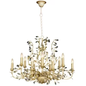 Michelan 12 Light Multi Arm Chandeliers Beige Gold