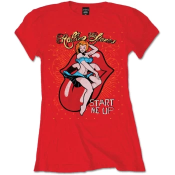 The Rolling Stones - Start me up Womens XX-Large T-Shirt - Red