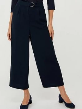 Monsoon Mindy D-Ring Cropped Trouser - Navy