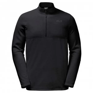 Jack Wolfskin Jack Gecko quarter Zip Fleece Top - Black