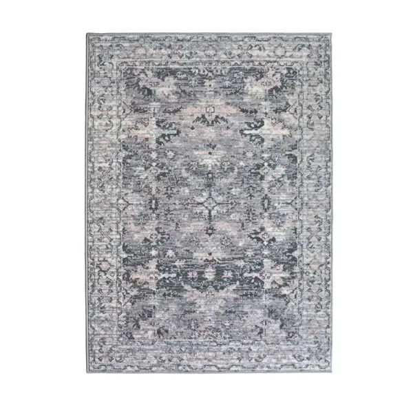 Homemaker Maestro Traditional Rug Grey And Pink 200X290Cm