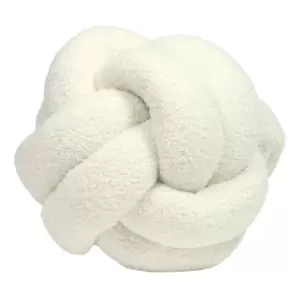 Boucle Knot Fleece Cushion Ecru