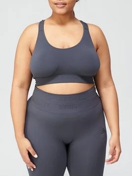 adidas Plus Seamless Aeroknit Medium Support Bra - Dark Grey, Size 4X, Women