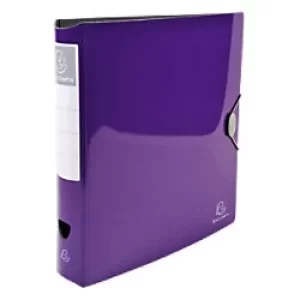 Iderama Lever Arch File Glossy PP A4 S75mm, Purple, Pack of 6