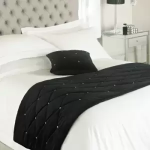 New Diamante Bed Runner Black