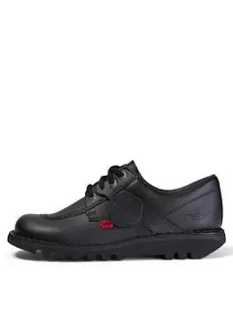 Kickers Kick Lo W Core Leather Flat Shoes - Black, Size 7, Women