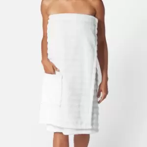 White Cotton Ribbed Body Wrap