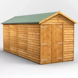 16x6 Power Overlap Windowless Apex Double Door Garden Shed