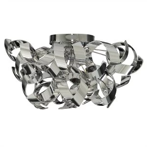 3 Light Ceiling Semi Flush Light Chrome, G9