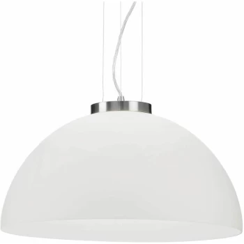 Ideal Lux Lighting - Ideal Lux Etna - 1 Light Dome Ceiling Pendant White, E27