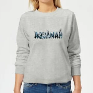 Aquaman Chest Logo Womens Sweatshirt - Grey - S