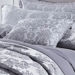 Catherine Lansfield Silver Damask Jacquard Cushion