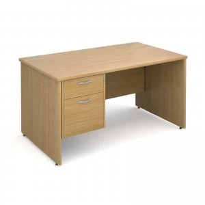 Maestro 25 PL Straight Desk With 2 Drawer Pedestal 1400mm - OAK Panel