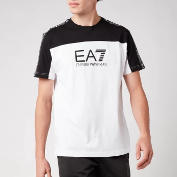 EA7 Mens Athletic Colour Block T-Shirt - White - S