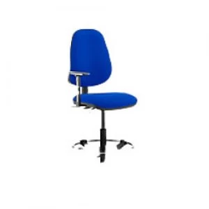 Task Office Chair Eclipse II Lever Blue Fabric With Height Adjustable Arms And Hi Rise Draughtsman Kit