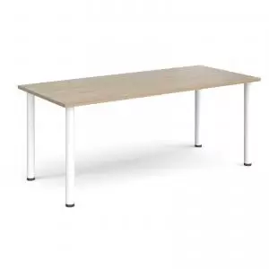 Rectangular white radial leg meeting table 1800mm x 800mm - barcelona