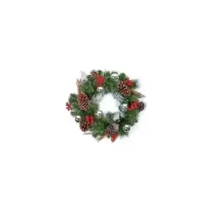 Premier Christmas Dressed Wreath (40cm) (Silver) - Silver