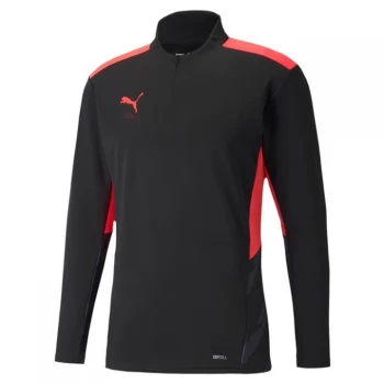 Puma Individual Cup Quarter Zip Training Top Mens - Black/Sunblaze