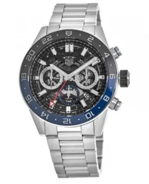 Tag Heuer Carrera Calibre Heuer 02 Batman Bezel GMT Skeleton Dial Mens Watch CBG2A1Z.BA0658 CBG2A1Z.BA0658