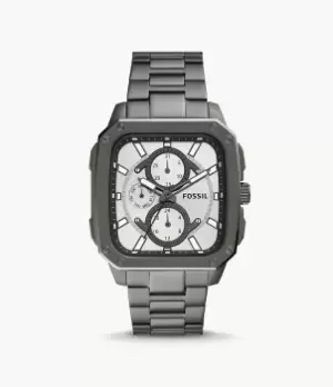 Fossil Men Multifunction Gunmetal Stainless Steel Watch