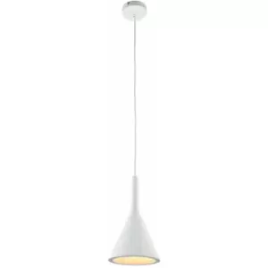 Loops - Ceiling Pendant Light White Plaster & Matt White Paint 40W E14 Dimmable