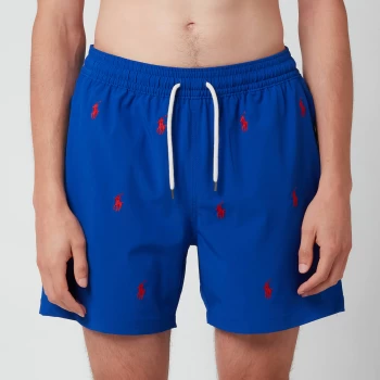 Polo Ralph Lauren Mens All Over Logo Swimming Trunks - Rugby Royal - L