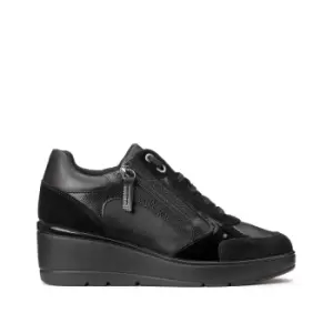 Ilde Breathable Wedge Trainers in Leather