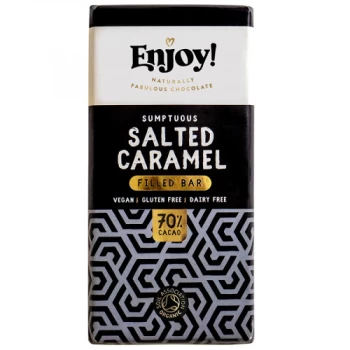 Enjoy Raw Choc Salted Caramel Filled Chocolate Bar - 70g x 12