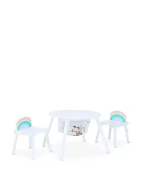 Fantasy Fields by Teamson Kids Rainbow Fishnet Play Table & Chairs Kids Furniture White - Ages 3-7