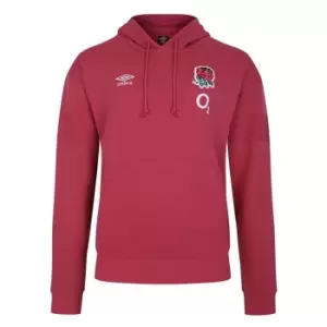 Umbro England Rugby Fleece Hoodie 2023 2024 Adults - Red