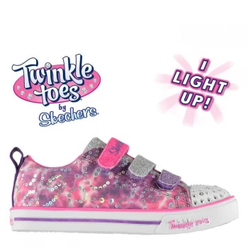 Skechers Twinkle Toes Rainbow Cutie Child Girls Trainers - Purple/Multi