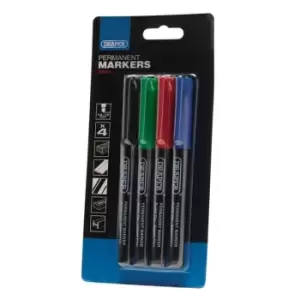 Draper Marker Pens, Multicoloured (Pack of 4)