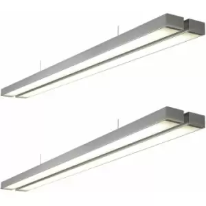 2 PACK Twin Commercial LED Suspension Light - 1494 x 156mm - 2 x 26W CCT LED