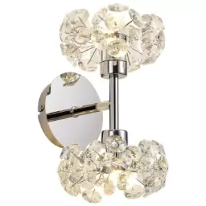 Luminosa Beluga 2 Light G9 Switched Up, Down Wall Lamp With Polished Chrome And Crystal Shade