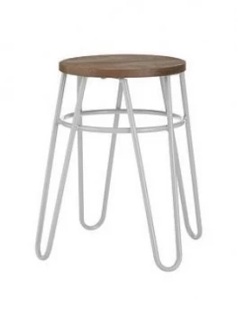 Premier Housewares District Hairpin Stool- Grey/Elm