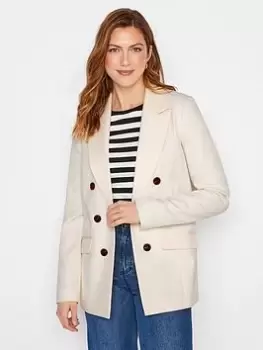 Long Tall Sally Ivory Double Breasted Blazer, White, Size 10, Women