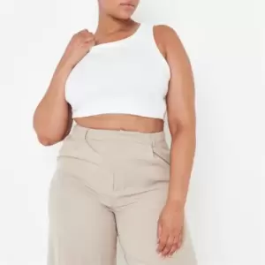 Missguided Plus Size Rib Crop Top - White