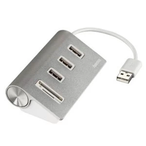 Hama USB 2.0 Hub / "Aluminium" Card Reader