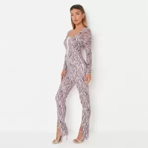 Missguided Split Stretch Poplin Legging Zebra - Multi